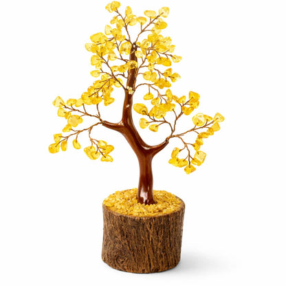 Citrine money tree on a clean white background