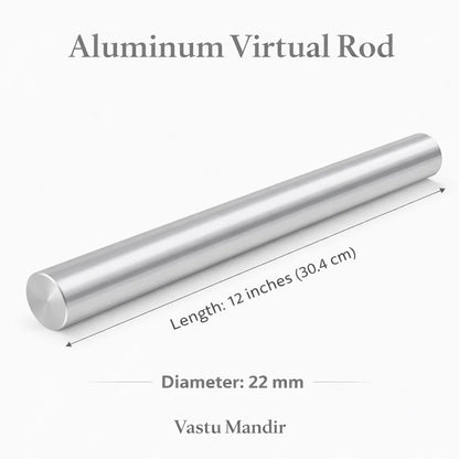 Aluminium virtual rod dimension graphic showing 12-inch length and 22 mm diameter