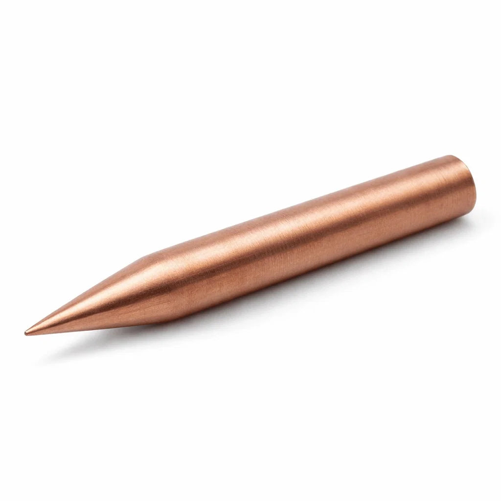 Long copper Kilak rod shown diagonally on a white background