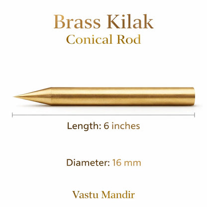 Brass Kilak dimension graphic showing the 6-inch option and 16 mm diameter