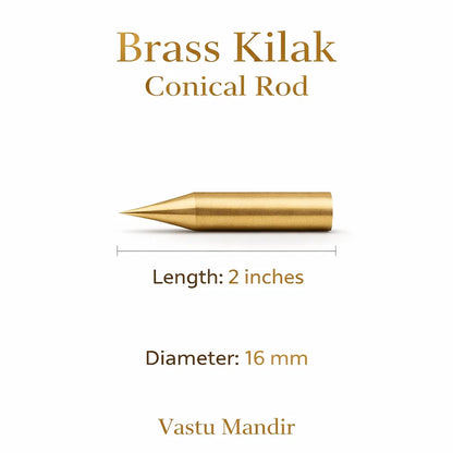 Brass Kilak dimension graphic showing the 2-inch option and 16 mm diameter