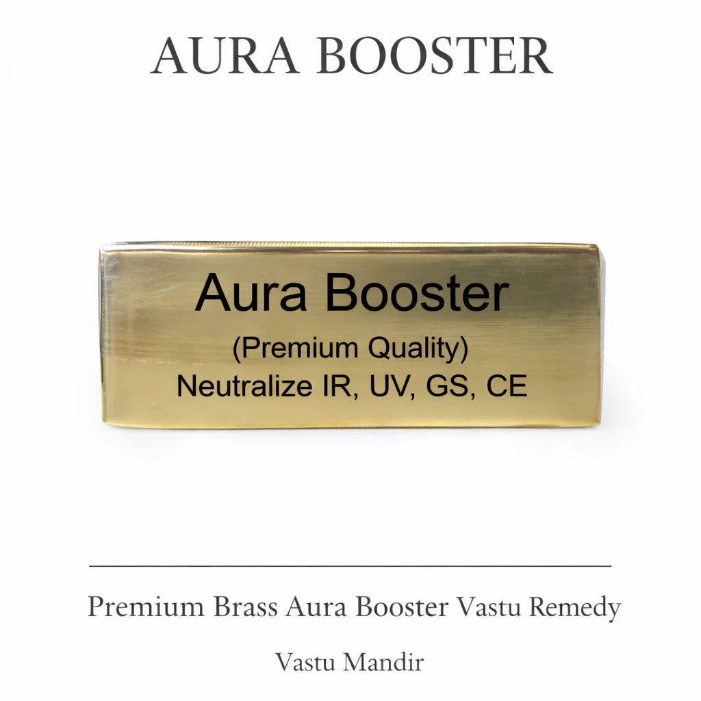 Brass aura booster on a clean white background