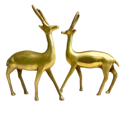 brass deer| pair of brass deer for home| brass deer for office| big brass deer| home decor brass item| premium vastu brass deer showpiece| handicraft brass product| vastu mandir products| vastu shastra